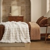 image:imageBedsure GentleSoft Bubble Faux Fur King Size Blanket for Bed Fluffy Fuzzy King Blanket for Winter Soft Cozy Faux Fur Bedding Thick Warm Plush Decor for Bedroom Tiedye Taupe 104x90Cream