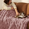 image:imageBedsure GentleSoft Bubble Faux Fur King Size Blanket for Bed Fluffy Fuzzy King Blanket for Winter Soft Cozy Faux Fur Bedding Thick Warm Plush Decor for Bedroom Tiedye Taupe 104x90Dusty Rose