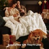 image:imageBedsure GentleSoft Bubble Faux Fur King Size Blanket for Bed Fluffy Fuzzy King Blanket for Winter Soft Cozy Faux Fur Bedding Thick Warm Plush Decor for Bedroom Tiedye Taupe 104x90Cream