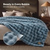 image:imageBedsure GentleSoft Bubble Faux Fur King Size Blanket for Bed Fluffy Fuzzy King Blanket for Winter Soft Cozy Faux Fur Bedding Thick Warm Plush Decor for Bedroom Tiedye Taupe 104x90Greyish Blue