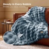 image:imageBedsure GentleSoft Bubble Faux Fur King Size Blanket for Bed Fluffy Fuzzy King Blanket for Winter Soft Cozy Faux Fur Bedding Thick Warm Plush Decor for Bedroom Tiedye Taupe 104x90Greyish Blue
