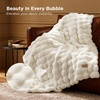 image:imageBedsure GentleSoft Bubble Faux Fur King Size Blanket for Bed Fluffy Fuzzy King Blanket for Winter Soft Cozy Faux Fur Bedding Thick Warm Plush Decor for Bedroom Tiedye Taupe 104x90Cream