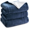 image:imageBedsure GentleSoft Sherpa Fleece Throw Blanket for Couch NonHeated Thick and Warm Throw for Women and Men Soft Fuzzy Plush Blanket for Fall Burnt Orange 50x60 Inches03  Slate Blue