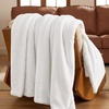 image:imageBedsure GentleSoft Sherpa Fleece Throw Blanket for Couch NonHeated Thick and Warm Throw for Women and Men Soft Fuzzy Plush Blanket for Fall Burnt Orange 50x60 Inches06  Bright White
