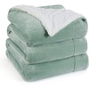 image:imageBedsure GentleSoft Sherpa Fleece Throw Blanket for Couch NonHeated Thick and Warm Throw for Women and Men Soft Fuzzy Plush Blanket for Fall Burnt Orange 50x60 Inches04  Sage Green