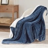 image:imageBedsure GentleSoft Sherpa Fleece Throw Blanket for Couch NonHeated Thick and Warm Throw for Women and Men Soft Fuzzy Plush Blanket for Fall Burnt Orange 50x60 Inches03  Slate Blue