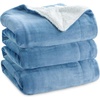 image:imageBedsure GentleSoft Sherpa Fleece Throw Blanket for Couch NonHeated Thick and Warm Throw for Women and Men Soft Fuzzy Plush Blanket for Fall Burnt Orange 50x60 Inches03  Washed Blue