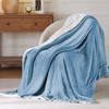 image:imageBedsure GentleSoft Sherpa Fleece Throw Blanket for Couch NonHeated Thick and Warm Throw for Women and Men Soft Fuzzy Plush Blanket for Fall Burnt Orange 50x60 Inches03  Washed Blue