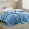 image:imageBedsure GentleSoft Sherpa Fleece Throw Blanket for Couch NonHeated Thick and Warm Throw for Women and Men Soft Fuzzy Plush Blanket for Fall Burnt Orange 50x60 Inches03  Washed Blue