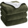 image:imageBedsure GentleSoft Sherpa Fleece Throw Blanket for Couch NonHeated Thick and Warm Throw for Women and Men Soft Fuzzy Plush Blanket for Fall Burnt Orange 50x60 Inches04  Olive Green