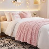 image:imageBedsure Pink Throw Blanket for Couch  350GSM Fluffy Plush Bubble Blanket for Bed Home Room Decor GentleSoft Cute Fleece Soft Cozy Gifts for Women Girls 50x60 Inches01  Pink