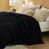 image:imageBedsure Pink Throw Blanket for Couch  350GSM Fluffy Plush Bubble Blanket for Bed Home Room Decor GentleSoft Cute Fleece Soft Cozy Gifts for Women Girls 50x60 Inches07  Black