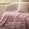image:imageBedsure Pink Throw Blanket for Couch  350GSM Fluffy Plush Bubble Blanket for Bed Home Room Decor GentleSoft Cute Fleece Soft Cozy Gifts for Women Girls 50x60 Inches08  Dusty Rose