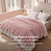 image:imageBedsure Pink Throw Blanket for Couch  350GSM Fluffy Plush Bubble Blanket for Bed Home Room Decor GentleSoft Cute Fleece Soft Cozy Gifts for Women Girls 50x60 Inches08  Dusty Rose