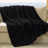image:imageBedsure Pink Throw Blanket for Couch  350GSM Fluffy Plush Bubble Blanket for Bed Home Room Decor GentleSoft Cute Fleece Soft Cozy Gifts for Women Girls 50x60 Inches07  Black