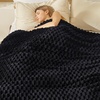 image:imageBedsure Pink Throw Blanket for Couch  350GSM Fluffy Plush Bubble Blanket for Bed Home Room Decor GentleSoft Cute Fleece Soft Cozy Gifts for Women Girls 50x60 Inches07  Black