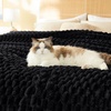 image:imageBedsure Pink Throw Blanket for Couch  350GSM Fluffy Plush Bubble Blanket for Bed Home Room Decor GentleSoft Cute Fleece Soft Cozy Gifts for Women Girls 50x60 Inches07  Black