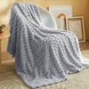 image:imageBedsure Pink Throw Blanket for Couch  350GSM Fluffy Plush Bubble Blanket for Bed Home Room Decor GentleSoft Cute Fleece Soft Cozy Gifts for Women Girls 50x60 Inches05  Light Grey