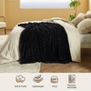image:imageBedsure Pink Throw Blanket for Couch  350GSM Fluffy Plush Bubble Blanket for Bed Home Room Decor GentleSoft Cute Fleece Soft Cozy Gifts for Women Girls 50x60 Inches07  Black