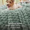 image:imageBedsure Pink Throw Blanket for Couch  350GSM Fluffy Plush Bubble Blanket for Bed Home Room Decor GentleSoft Cute Fleece Soft Cozy Gifts for Women Girls 50x60 Inches02  Sage Green