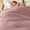image:imageBedsure Pink Throw Blanket for Couch  350GSM Fluffy Plush Bubble Blanket for Bed Home Room Decor GentleSoft Cute Fleece Soft Cozy Gifts for Women Girls 50x60 Inches08  Dusty Rose