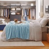 image:imageBedsure Pink Throw Blanket for Couch  350GSM Fluffy Plush Bubble Blanket for Bed Home Room Decor GentleSoft Cute Fleece Soft Cozy Gifts for Women Girls 50x60 Inches06  Light Blue