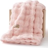 image:imageBedsure 3D Fleece Bubble Blanket for Couch  GentleSoft Green Spring Throw Blanket for Sofa Bed Home Decor  Luxury Soft Cozy Gifts for Women Lightweight All Seasons Sage Green506002 Light Pink