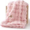 image:imageBedsure 3D Fleece Bubble Blanket for Couch  GentleSoft Green Spring Throw Blanket for Sofa Bed Home Decor  Luxury Soft Cozy Gifts for Women Lightweight All Seasons Sage Green5060Pink