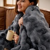 image:imageBedsure GentleSoft Bubble Faux Fur King Size Blanket for Bed Fluffy Fuzzy King Blanket for Winter Soft Cozy Faux Fur Bedding Thick Warm Plush Decor for Bedroom Tiedye Taupe 104x90Tiedye Grey