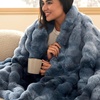 image:imageBedsure GentleSoft Bubble Faux Fur King Size Blanket for Bed Fluffy Fuzzy King Blanket for Winter Soft Cozy Faux Fur Bedding Thick Warm Plush Decor for Bedroom Tiedye Taupe 104x90Tiedye Blue