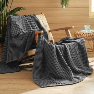 image:imageBedsure 100 Cotton Oversized King Blanket for Spring Summer Waffle Weave Couch Cover California King Blanket Thin Lightweight Breathable Bedding Gifts for Women Men Teens Linen 120x94Dark Grey