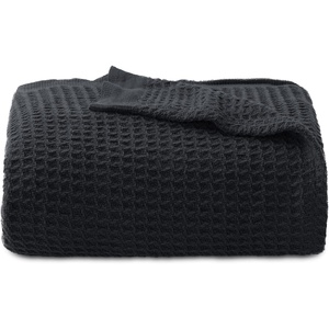 image:imageBedsure 100 Cotton Teal Blanket Queen Size for Bed  Cooling Breathable and Soft for Summer Thick Cozy Waffle Weave Blanket Gifts for Women 90x90 Inches11 Black