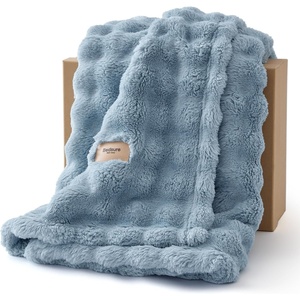 image:imageBedsure 3D Fleece Bubble Blanket for Couch  GentleSoft Green Spring Throw Blanket for Sofa Bed Home Decor  Luxury Soft Cozy Gifts for Women Lightweight All Seasons Sage Green506003 Celestial Blue