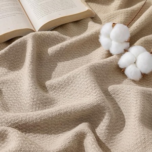 image:imageBedsure GentleSoft 100 Cotton Large Throw Blanket for Couch 50x70 inches  Breathable and Lightweight Soft Cozy Herringbone Woven Cotton Throw for Summer Spring Light Brown Office Chair Blanket01  Khaki