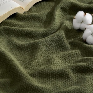image:imageBedsure GentleSoft 100 Cotton Large Throw Blanket for Couch 50x70 inches  Breathable and Lightweight Soft Cozy Herringbone Woven Cotton Throw for Summer Spring Light Brown Office Chair Blanket03  Olive Green