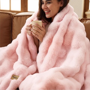 image:imageBedsure GentleSoft Bubble Faux Fur King Size Blanket for Bed Fluffy Fuzzy King Blanket for Winter Soft Cozy Faux Fur Bedding Thick Warm Plush Decor for Bedroom Tiedye Taupe 104x90Tiedye Pink