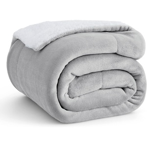 image:imageBedsure GentleSoft Sherpa Fleece Throw Blanket for Couch NonHeated Thick and Warm Throw for Women and Men Soft Fuzzy Plush Blanket for Fall Burnt Orange 50x60 Inches02  Light Grey