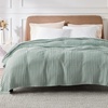 image:imageBedsure Bundle of 1 Muslin Blanket King amp 1 Waffle Blanket King
