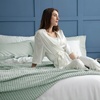 image:imageBedsure Bundle of 1 Muslin Blanket King amp 1 Waffle Blanket King