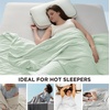image:imageBedsure Cooling Blankets for Hot Sleepers  Cooling Comforter Lightweight Cold Summer Blanket for Night Sweats Ice Breathable Comforter for Couch Grey 50x60 InchesLight Green