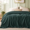 image:imageBedsure Dark Green Cooling Blanket and Beige Linen Waffle Blanket 90x90 Inches