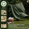 image:imageBedsure GOTS Organic Cotton Queen Duvet Cover Set Pure White 90 x 90  for Sensitive Skin8 Interior Ties Keep Insert Secure Hidden Zipper Breathable Comfort in Ivory with 2 Pillow ShamsOlive Green No Comforter