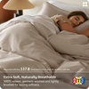 image:imageBedsure GOTS Organic Cotton Queen Duvet Cover Set Pure White 90 x 90  for Sensitive Skin8 Interior Ties Keep Insert Secure Hidden Zipper Breathable Comfort in Ivory with 2 Pillow ShamsHeathered Taupe No Comforter