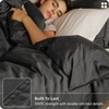 image:imageBedsure GOTS Organic Cotton Queen Duvet Cover Set Pure White 90 x 90  for Sensitive Skin8 Interior Ties Keep Insert Secure Hidden Zipper Breathable Comfort in Ivory with 2 Pillow ShamsDark Gray No Comforter