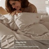 image:imageBedsure GOTS Organic Cotton Queen Duvet Cover Set Pure White 90 x 90  for Sensitive Skin8 Interior Ties Keep Insert Secure Hidden Zipper Breathable Comfort in Ivory with 2 Pillow ShamsHeathered Taupe No Comforter