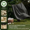 image:imageBedsure GOTS Organic Cotton Queen Duvet Cover Set Pure White 90 x 90  for Sensitive Skin8 Interior Ties Keep Insert Secure Hidden Zipper Breathable Comfort in Ivory with 2 Pillow ShamsDark Gray No Comforter