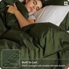 image:imageBedsure GOTS Organic Cotton Queen Duvet Cover Set Pure White 90 x 90  for Sensitive Skin8 Interior Ties Keep Insert Secure Hidden Zipper Breathable Comfort in Ivory with 2 Pillow ShamsOlive Green No Comforter