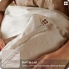 image:imageBedsure GOTS Organic Cotton Queen Duvet Cover Set Pure White 90 x 90  for Sensitive Skin8 Interior Ties Keep Insert Secure Hidden Zipper Breathable Comfort in Ivory with 2 Pillow ShamsLinen No Comforter