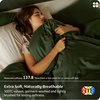 image:imageBedsure GOTS Organic Cotton Queen Duvet Cover Set Pure White 90 x 90  for Sensitive Skin8 Interior Ties Keep Insert Secure Hidden Zipper Breathable Comfort in Ivory with 2 Pillow ShamsOlive Green No Comforter