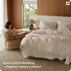 image:imageBedsure GOTS Organic Cotton Queen Duvet Cover Set Pure White 90 x 90  for Sensitive Skin8 Interior Ties Keep Insert Secure Hidden Zipper Breathable Comfort in Ivory with 2 Pillow ShamsLinen No Comforter
